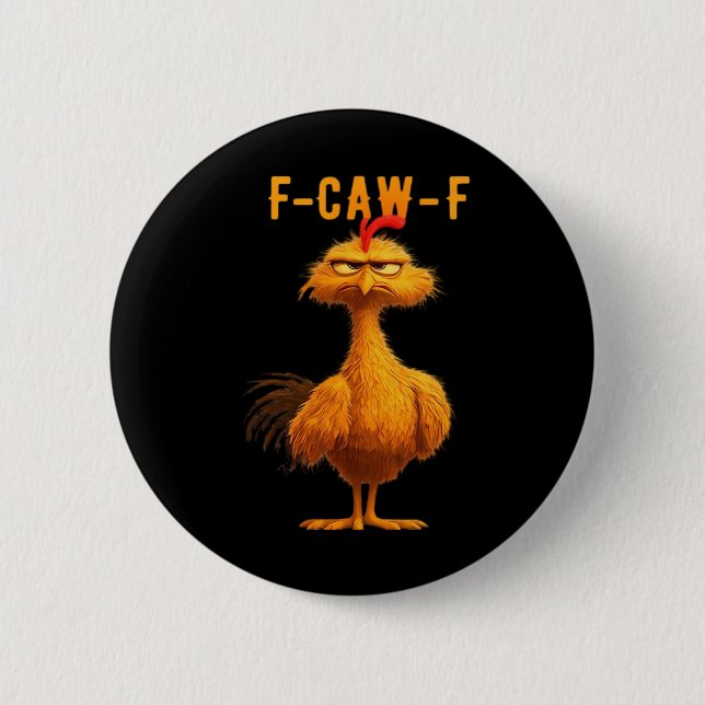 Gotisk F-Caw-F Kråka Rolig Humor Knapp (Framsida)