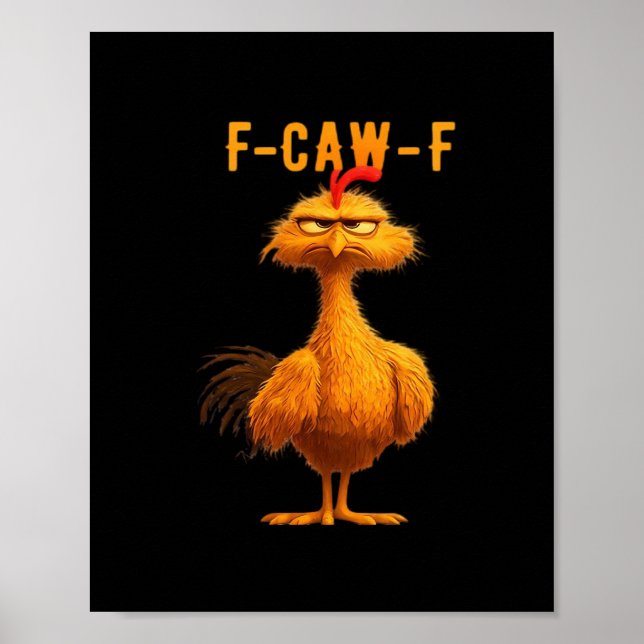 Gotisk F-Caw-F Kråka Rolig Humor Poster (Framsidan)