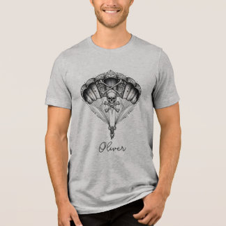 Gotisk Fallskärmsdockare Skalle Fallskärm & Korsbe T Shirt