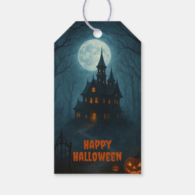 Gotisk Fantasy | Hemsökt Slott & Dimma Månljus  Presentetikett (Framsidan)