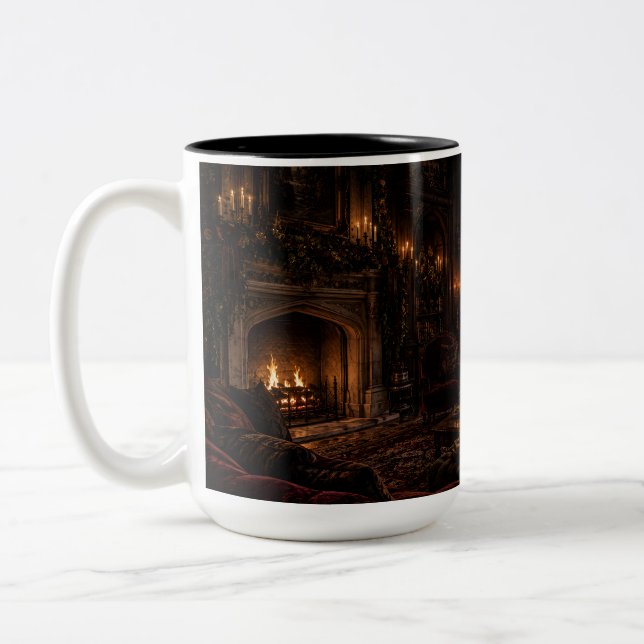 Gotisk Fireside Parlor Svart Mugg | Lugnande Vild (Vänster)