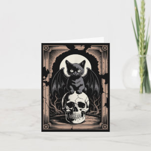 Gotisk fladdermus katt skalle goth black metal skr kort