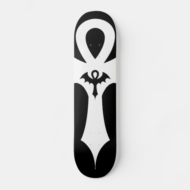 Gotisk fladdermusvinge Ankh Old School Skateboard Bräda 21,6 Cm (Framsida)