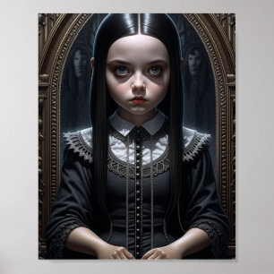 Gotisk flicka spökar Halloween Poster