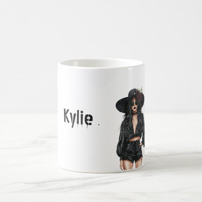 Gotisk flickhatt shorts personlig kaffemugg (Center)