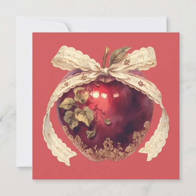 Gotisk giftigt äpple mörk romantik Halloween Inbjudningar (Framsida)