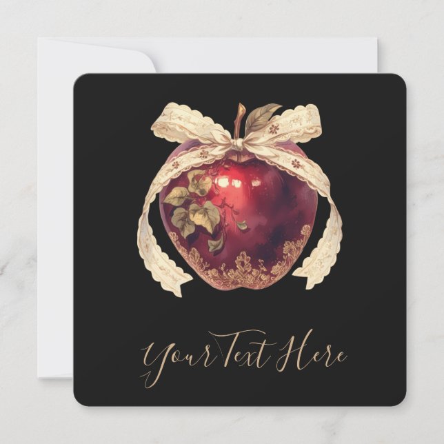 Gotisk giftigt äpple mörk romantik Halloween Inbjudningar (Framsida)