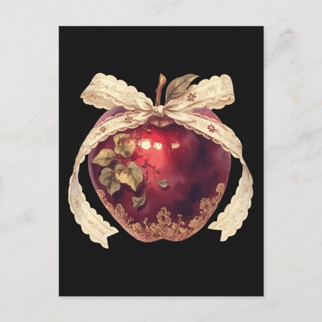 Gotisk giftigt äpple mörk romantik Halloween Vykort (Framsida)