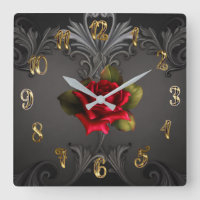 Gotisk Glamour Röd Ros Svart Ornament Glam