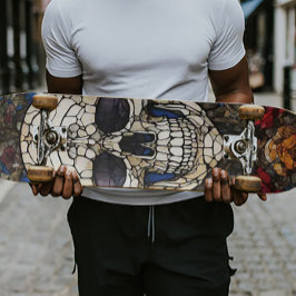 Gotisk glasmålning kalle design mini skateboard bräda 18,5 cm