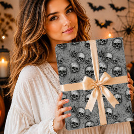 Gotisk grå sprucken jord skallmönster presentpapper