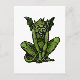 Gotisk Grön Gubbe Fantasi Demon Kratur Vykort