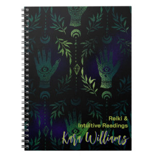 gotisk Grönt Witch Hand Mystical Tarot Journal Anteckningsbok