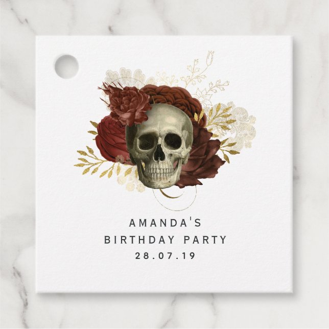 Gotisk Grunge Dödskalle Gåvor Etiketter (Framsida)