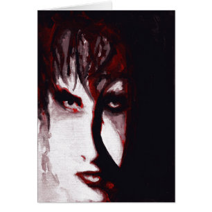 Gotisk Gud Post Punk Goth Musiker Konstkort Hälsningskort