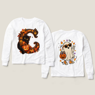 Gotisk Halloween-bokstav C - Kuslig pumpa & svart T Shirt
