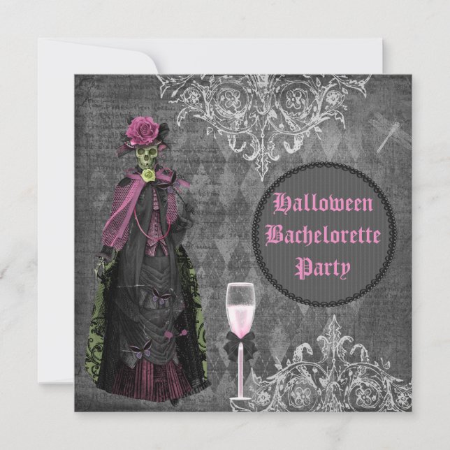 Gotisk Halloween brudshabby chic Bachelorette Inbjudningar (Framsida)