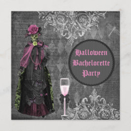 Gotisk Halloween brudshabby chic Bachelorette Inbjudningar