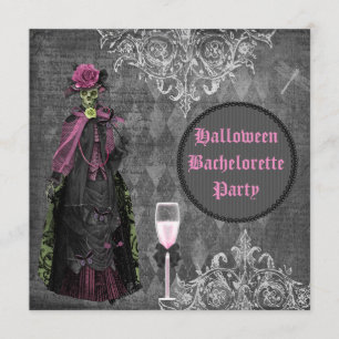 Gotisk Halloween brudshabby chic Bachelorette Inbjudningar
