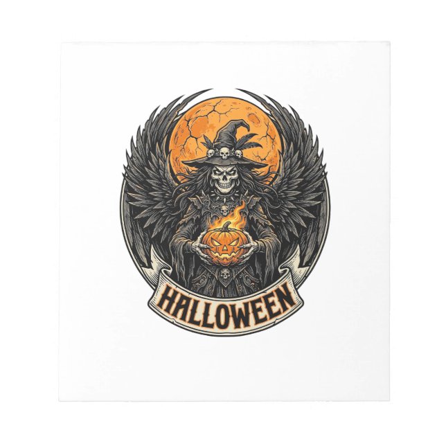 Gotisk Halloween Häxa Vintage Anteckningsblock (Framsida)