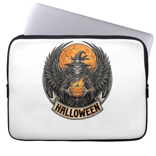 Gotisk Halloween Häxa Vintage Laptop Fodral (Framsidan)