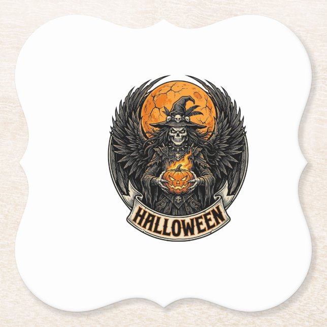 Gotisk Halloween Häxa Vintage Underlägg Papper (Framsida)