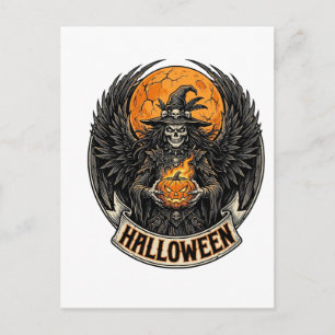Gotisk Halloween Häxa Vintage Vykort