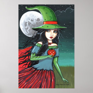 Gotisk Halloween-häxaaffisch av Molly Harrison Poster