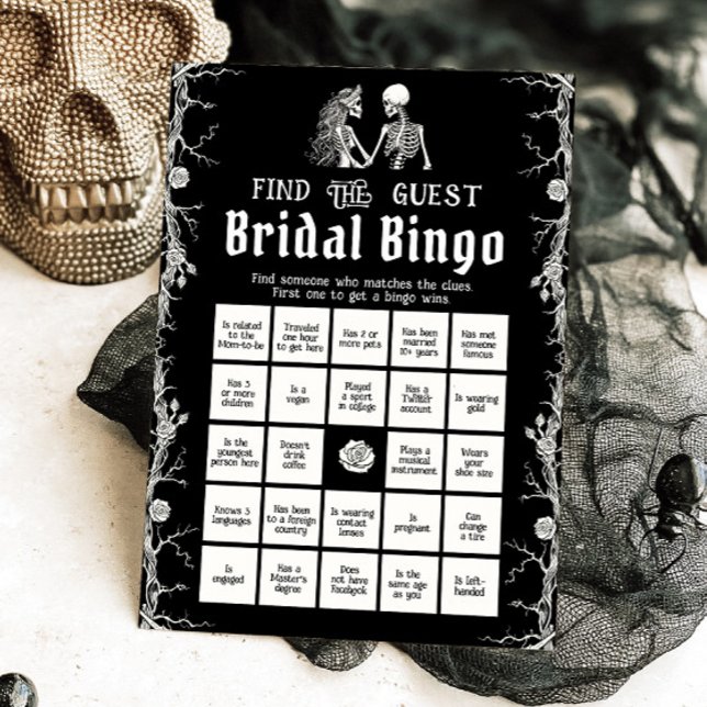 Gotisk Halloween Hitta Gäst Bröllopsbingo Inbjudningar (Skapare uppladdad)
