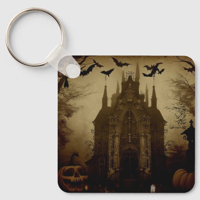 Gotisk/Halloween/höst/pumpa  Nyckelring (Framsida)