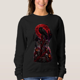 Gotisk Halloween-korpgrav med pumpa T Shirt
