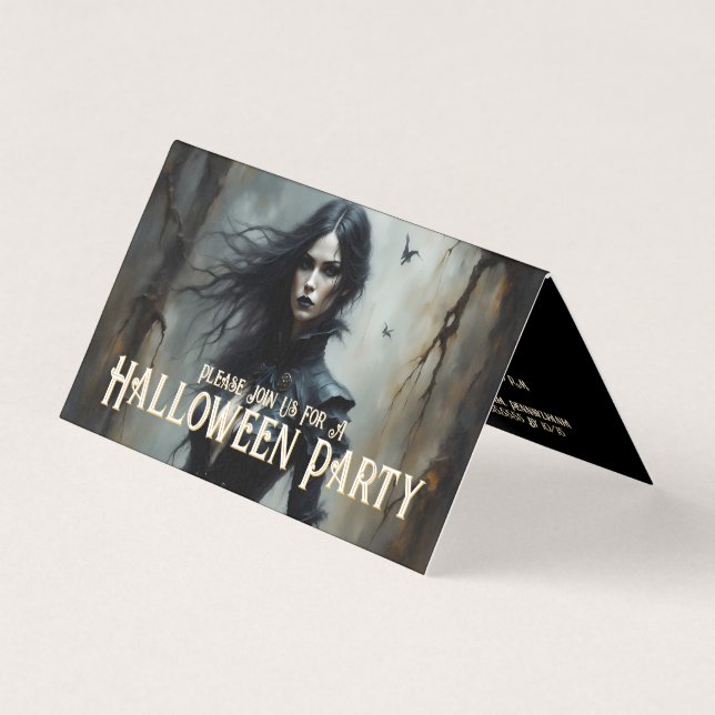 Gotisk Halloween-natt av mystik inbjudan (Framsida)