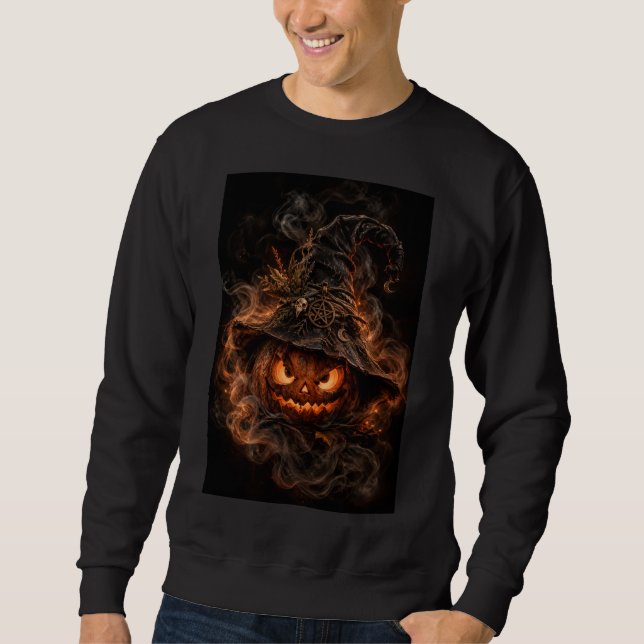 Gotisk Halloween-pumpa Fantasy-svärm Lång Ärmad Tröja (Framsida)