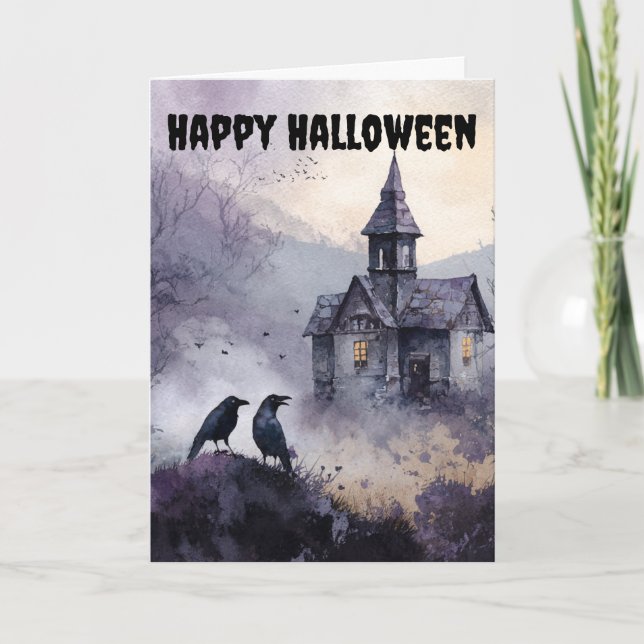 Gotisk Halloween-scen Helgkort (Framsida)