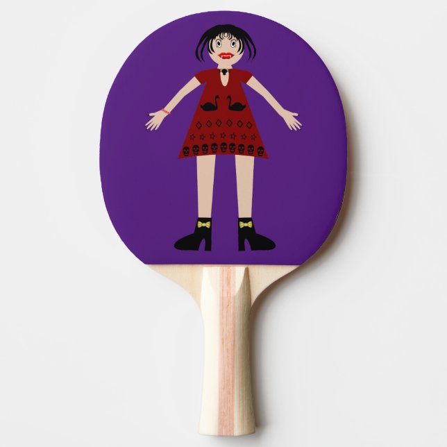 Gotisk Halloween-vampyrdam Pingisracket (Framsidan)