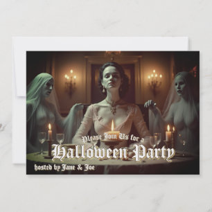 Gotisk Halloweenbankett i ljuset från levande ljus