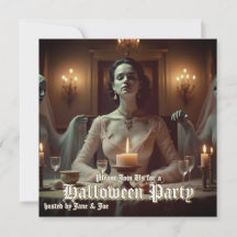 Gotisk Halloweenbankett i ljuset från levande ljus