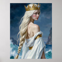 Gotisk Havfrue Svankung Fantasy Affisch