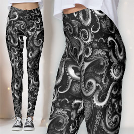 Gotisk Havshäxa Kraken | Mörk Naturalistisk Kurios Leggings