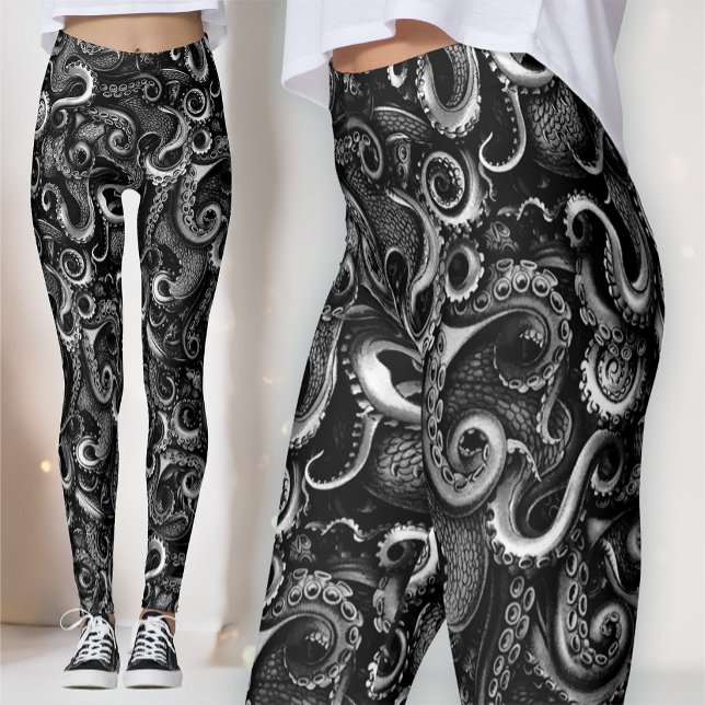 Gotisk Havshäxa Kraken | Mörk Naturalistisk Kurios Leggings (Skapare uppladdad)