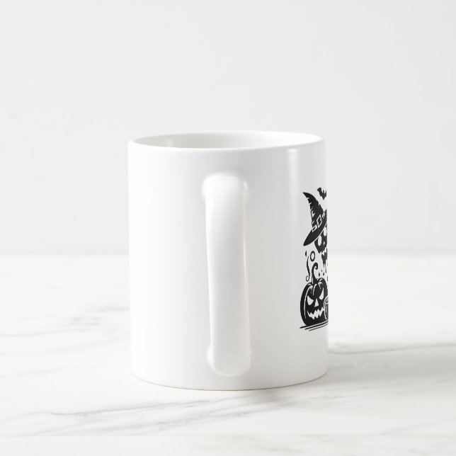 Gotisk Häxa Skalle Pumpa Kaffe Fransk Press Sil Kaffemugg (Handtag)