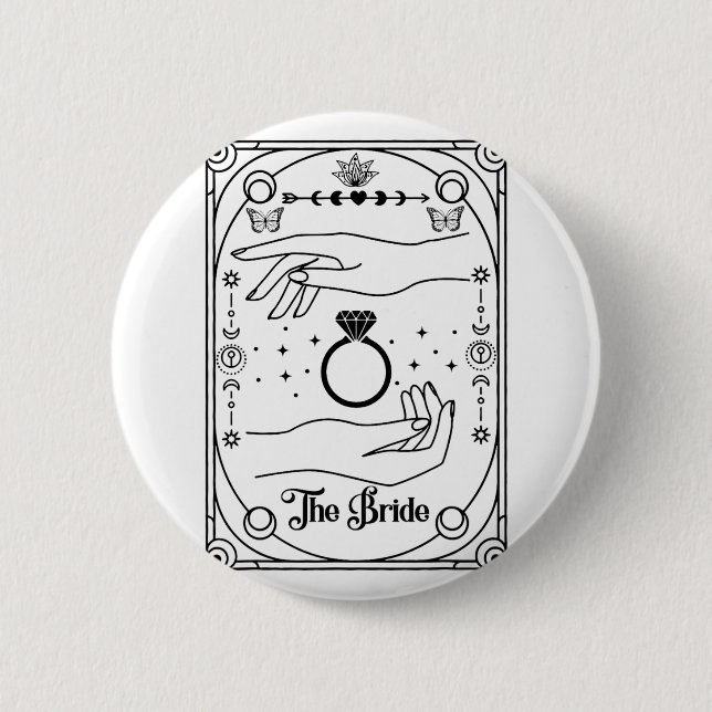 Gotisk Häxbrud Koven Tarot Halloween Sängkammare Knapp (Framsida)