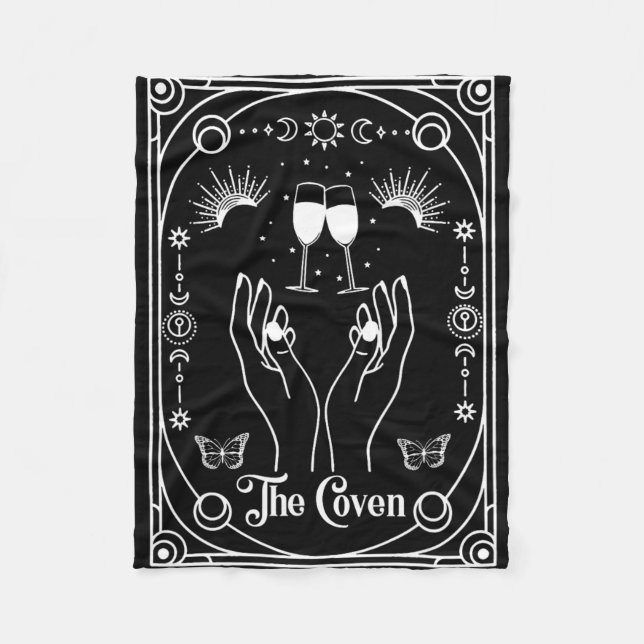 Gotisk Häxkoven Brud Tarot Halloween Sängkammare Fleecefilt (Framsidan)