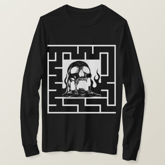 Gotisk Helvetes Dödskalle Labyrint Tröja (Design framsida)