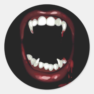 gotisk huggtandvampyr för halloween fest runt klistermärke