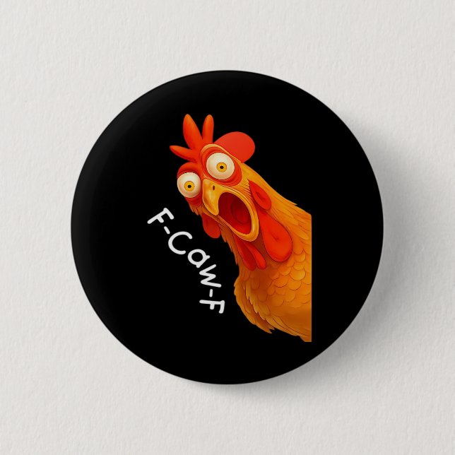 Gotisk humor Rollig F kraxande F kråka design Knapp (Framsida)