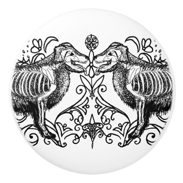 Gotisk hund keramisk knopp (Framsidan)