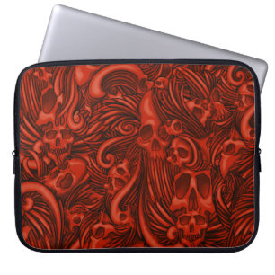 Gotisk illustration för bevingad skalle laptop sleeve
