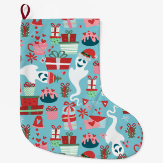 gotisk jul skräck jul tomte spöken blå stor julstrumpa