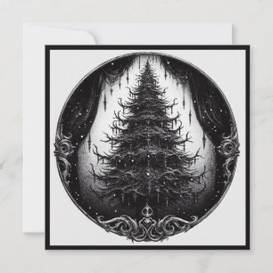 Gotisk julgran Goth Xmas Julkort